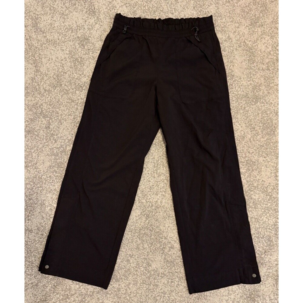 ATHLETA Trekkie Parachute Pants Women's Size 10 High Rise Nylon Black EUC